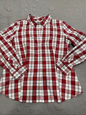 Talbots Plaid Button-Down Shirt 10P